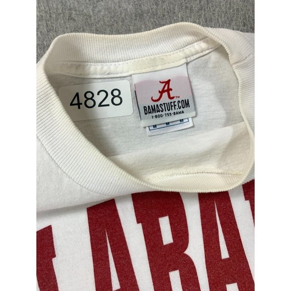 Alabama Crimson Tide BamaStuff Short Sleeve Tee Shirt (Men's Medium) White - Picture 11 of 11